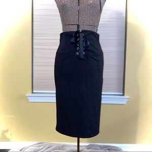 High waisted black skirt